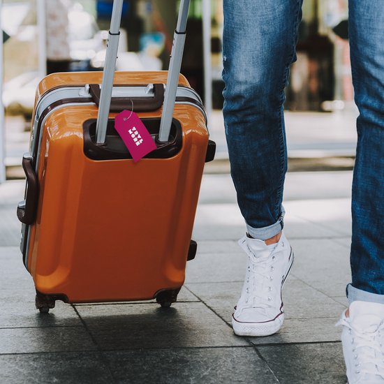Lot De 4 Étiquettes De Bagage En Cuir Avec Étiquette Lot De 4 Étiquettes De Bagage En Cuir Avec Étiquette