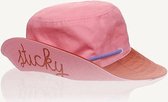 Sticky Lemon Sun hat - Zomer Kinderhoed - 54 CM - Vissershoed - Zonnehoed - Pink flower + willow brown