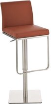 Barstoel trendy - Met rugleuning - Set van 1 - Ergonomisch - Barstoelen voor keuken of kantine - Bruin - Zithoogte 58-82cm