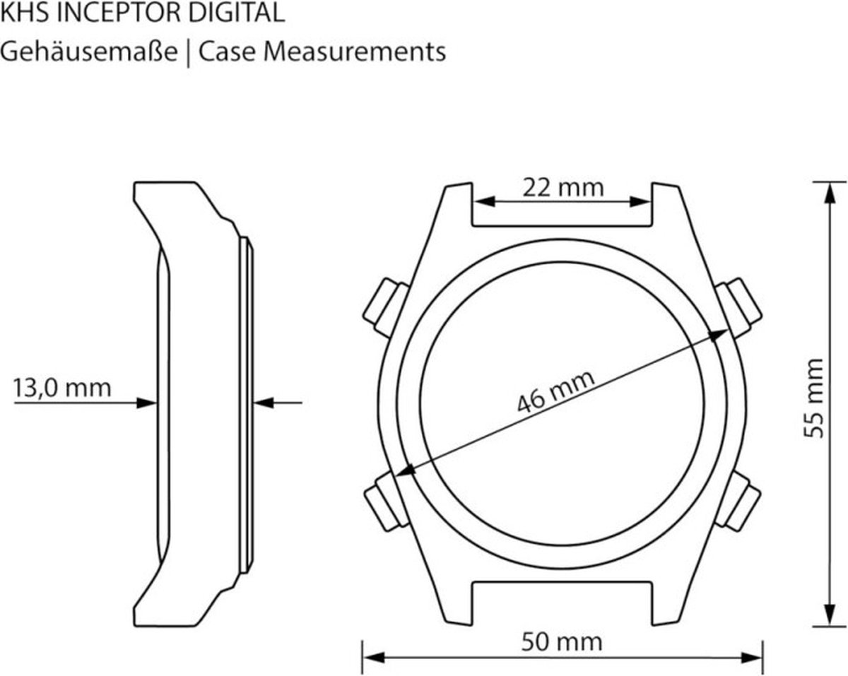 KHS Orologio Uomo INCSD.NSGO - Cronografo Digitale Con Cassa In Acciaio 55mm, Cinturino In Nylon Verde, Allarme E Calendario - 2