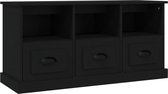 vidaXL - Tv-meubel - 100x35x50 - cm - bewerkt - hout - zwart