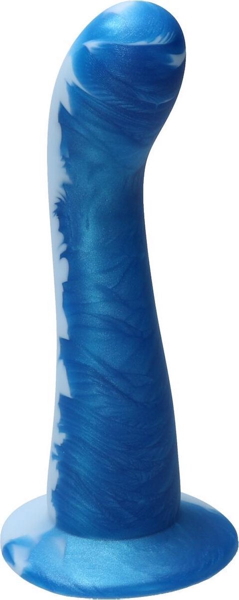Goedkoopste Ylva & Dite - Swan - Siliconen G-spot / Anale dildo - Made in Holland - Pastel Blauw / Helder Blauw Metallic