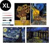 Scratch Art A3 (XL) "Van Gogh Style" Deluxe 12-in-1 Set | Meerdere Varianten | Kinderen en Volwassenen | Magic Kras Tekeningen Kraskaarten Krasfolie Kraskaart | Knutselen Tekenen | Painting Schilderen op Nummer Diamond | Knutselpakket Tekenpakket