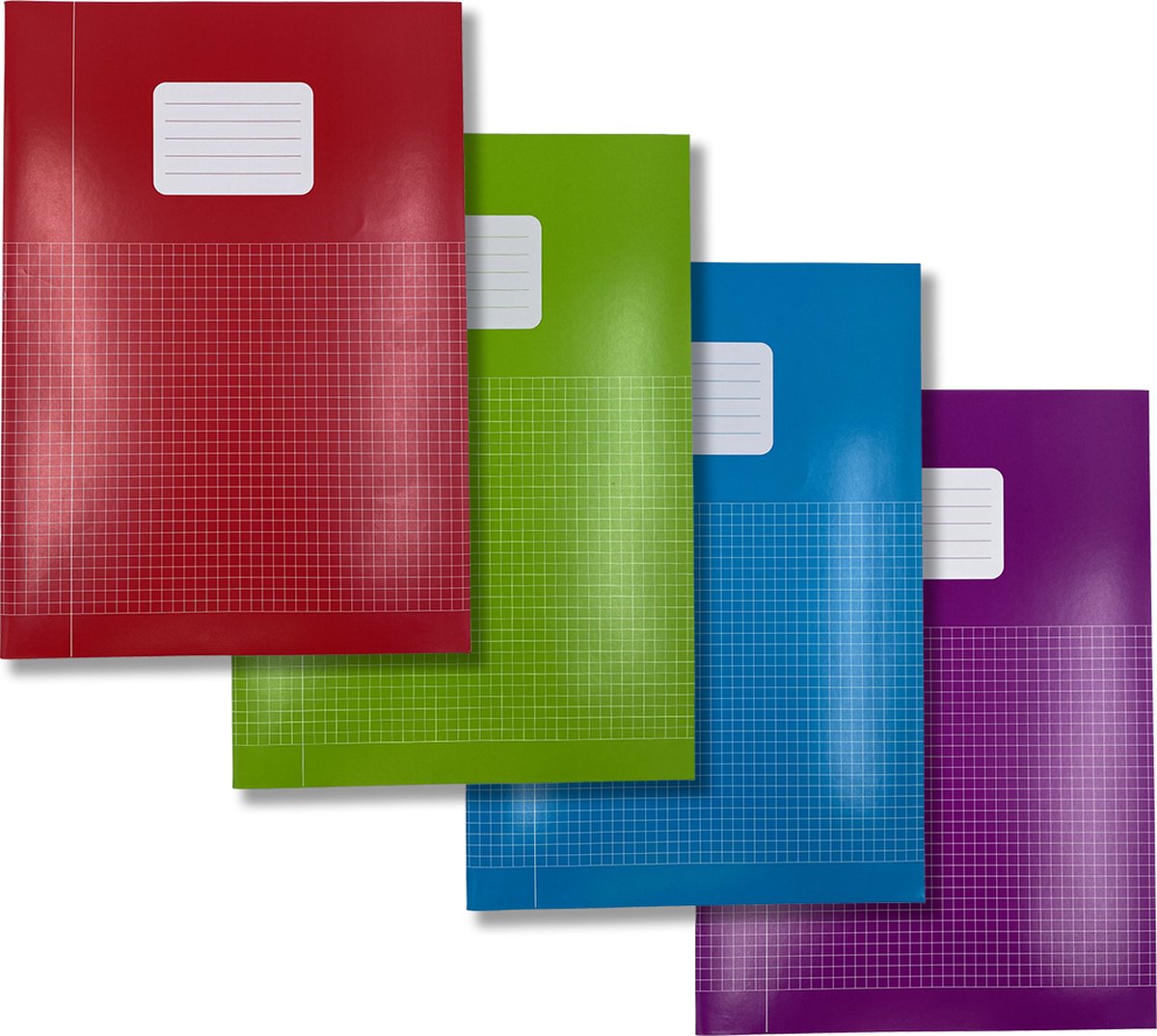 Schriften A4 formaat Ruit 5 mm - Vrolijk gekleurd - 5 pak - Schoolschrift geruit - DULA