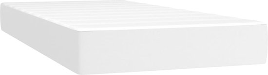 vidaXL - Boxspring - met - matras - kunstleer - wit - 90x190 - cm