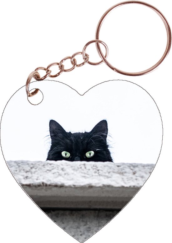 Grappige sleutelhanger met zwarte kat - Leuke Halloween cadeau ideeën voor