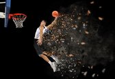 Fotobehang Basketbalspeler In Actie - Vliesbehang - 416 x 254 cm