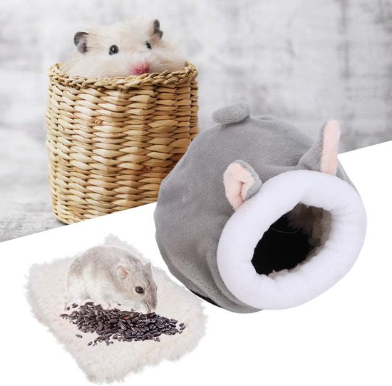 Tinysiry Hamsternest – Warm Katoenen Slaapnest Met Cartoonprint, Semi-gesloten, In 3 Maten, Voor Cavia’s, Egels En Meer
