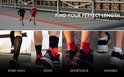 Collage van Falke hardloopsokken in verschillende lengtes: kniehoog, sok, shortsock, invisible.