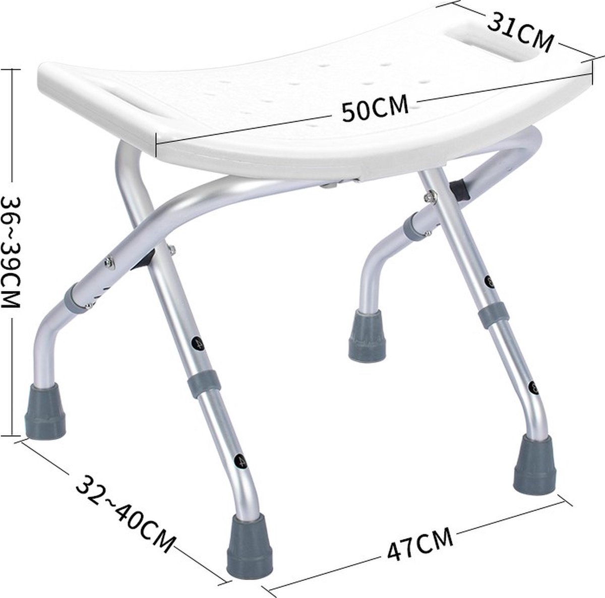 Douchekruk Inklapbaar Badkamer Wit 3639cm hoog