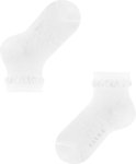 Witte enkelsokken van FALKE met kanten randje en maatlabel.