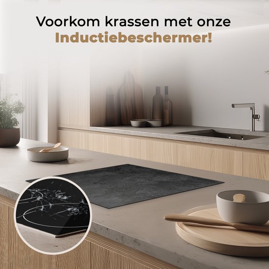 TMK Afdekplaat voor fornuis, 60 x 52 cm, eendelig, glas, elektrisch fornuis, inductie, kookplaatbescherming, spatbescherming, glasplaat, decoratieve snijplank, mozaïek