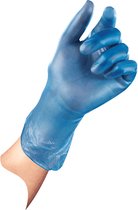 Wegwerp handschoenen vinyl 100 stuks SensaNyl P, gepoederd, blauw M