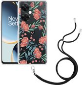 Cazy Hoesje met koord geschikt voor OnePlus Nord CE 3 Lite 5G Poppy Roses