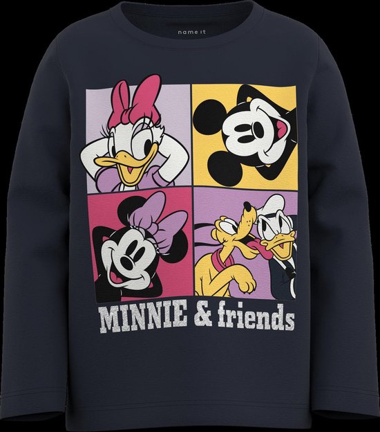 NAME IT Baby-Mädchen Langarmshirt - Minnie Mouse Design Mit Weichen Print