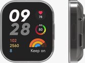 kwmobile 2x hoes geschikt voor Xiaomi Redmi Mi Watch Lite 3 / Redmi Watch 3 hoesje - Cover van silicone - Hoesje voor activity tracker - In zwart / transparant