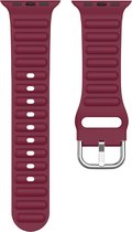 Siliconen bandje - geschikt voor Apple Watch Series 1/2/3/4/5/6/7/8/9/SE/SE 2 met case size 38 mm / 40 mm / 41 mm - bordeauxrood
