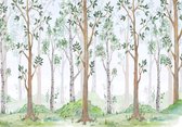 Wall Mural King - Papier peint Papier peint pour enfants - Forêt - Arbres - Papier peint en Papier peint vinyle pour chambre d'enfant - Papier peint - 368 x 254 cm