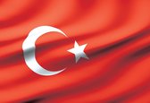 Fotobehang - Vlies Behang - Vlag van Turkije - Turkse Vlag - 254 x 184 cm