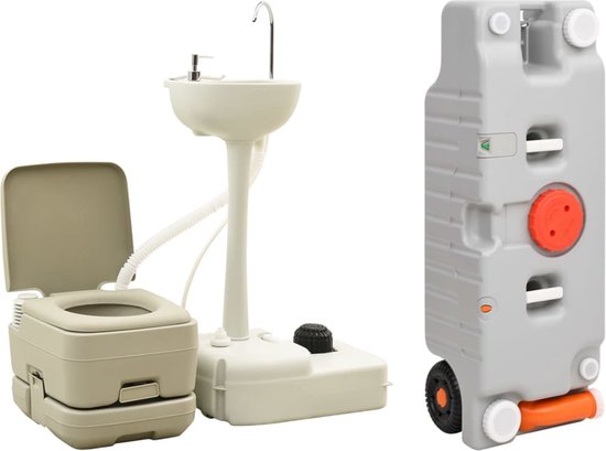 Foto: Vidaxl campingtoilet en wasbak met watertank