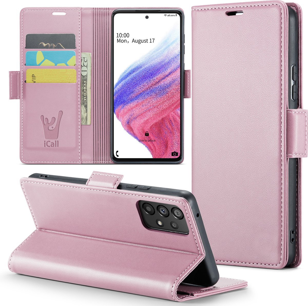 Hoesje geschikt voor Samsung Galaxy A53 - HyperCase Book Cover Kunstleer Rose