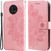 Coverup Mandala Bloemen Book Case - Geschikt voor Nokia G50 Hoesje - Roze