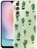 Cazy Hoesje geschikt voor Samsung Galaxy A24 4G Green Cactus