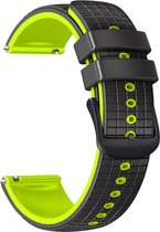 Siliconen bandje - geschikt voor Samsung Gear S3 / Watch 3 45 mm / Watch 46 mm - zwart-limoengroen