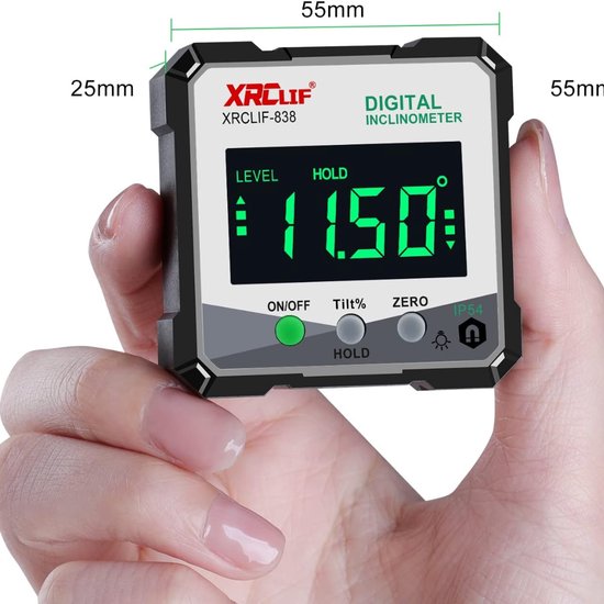 Digitale Hoekzoekermeter, Magnetische Gradenboog, Hellingsmeter, Hoekkubusniveaubox, 90 Graden Zoekerhoekkubus -4 Hellingsmeter met Magnetische Basis voor Timmerwerk