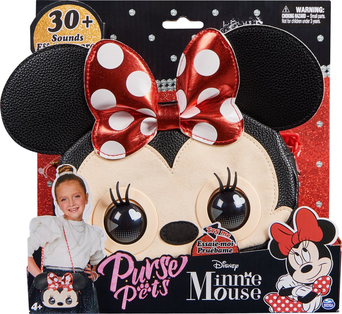 Purse Pets - Disney Minnie Mouse - Interactieve Tas & Knuffel met meer dan 30 geluiden en lichteffecten - Purse Pets