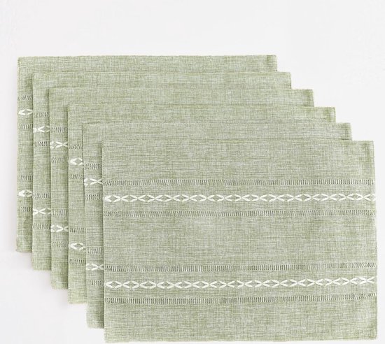 Wracra Placemats set van 4, wasbare placemats 30 x 45 cm, machinewasbare beige stof, katoenlinnen placemats voor tafel, keuken, eetkamer (Beige