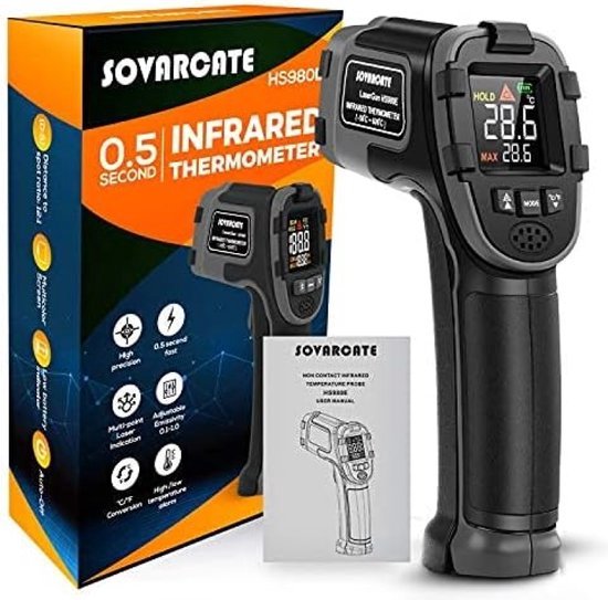 Tilswall infrarood thermometer, contactloos laser-temperatuurpistool