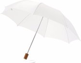 Bol.com Kleine opvouwbare/inklapbare zak paraplu 35 cm - wit - Dia open 93 cm - Compact model aanbieding