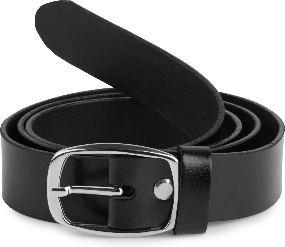 Ladeheid Dames Kledingriem - Riem - Broekriem - Verstelbaar - Leer - MS-EL-D41 - Zwart-1 - 90 cm