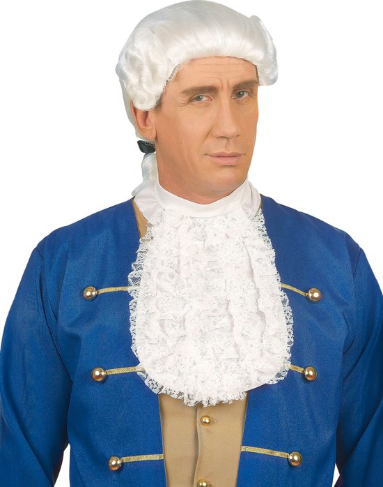 Widmann Rechter jabot - wit - kant - kraag - rechter verkleedaccessoires