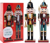 THE TWIDDLERS 2 Grand Casse-Noisette de Noël en Bois avec Support, 30 cm - Décoration de Noël Traditionnelle - Robuste et de qualité Premium