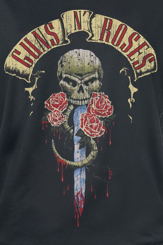 T-shirt Guns N' Roses Dripping Dagger noir XXL viscose - Produits dérivés du groupe, Groupes