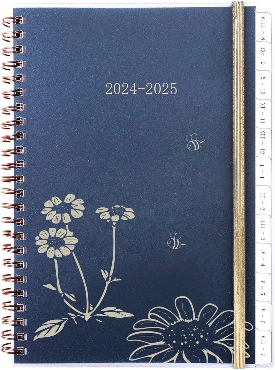 Agenda 2024/2025 A5 | Afsprakenplanner en Weekplanner met Tabs | Schoolplanner voor Scholieren en Leraren