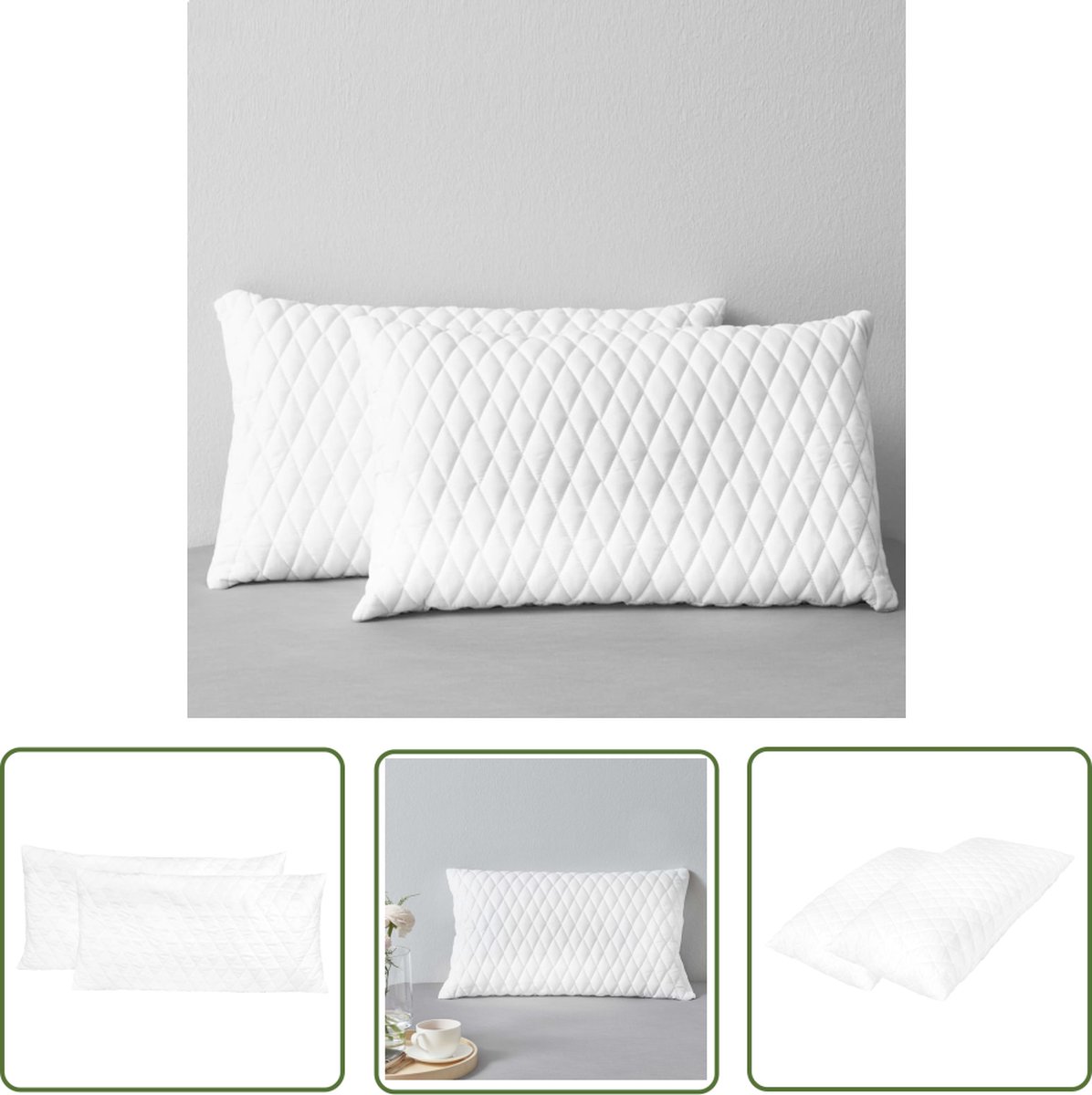 vidaXL Traagschuim Kussen - Slaapcomfort - Kussens 2 st 80x40x14 cm traagschuim - Drukkingsverlagend Kussen - Nekopsteuner - Hoofdkussen