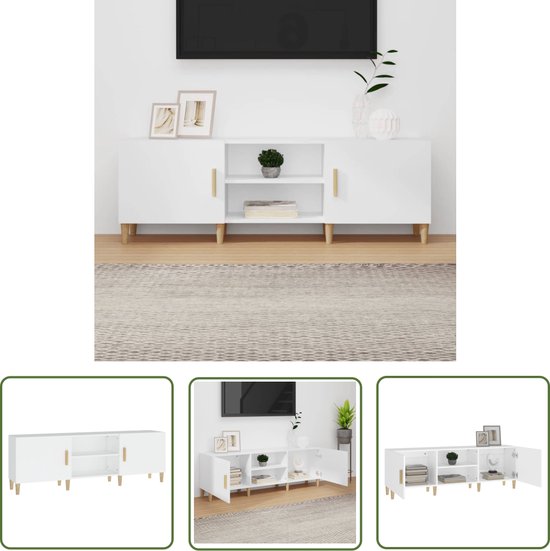 vidaXL Houten Tv-Meubel Wit Hifi-Kast Stereokast Televisiemeubel Plasmakast | Leen Bakker vidaXL Houten Tv-Meubel Wit Hifi-Kast Stereokast Televisiemeubel Plasmakast | Leen Bakker