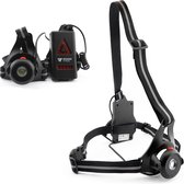 Rockerz LED Borstlamp - Hardloopvest - Hardloop verlichting - Water resistant - Verstelbaar en Universeel - USB Oplaadbaar - Kleur: Zwart/Wit