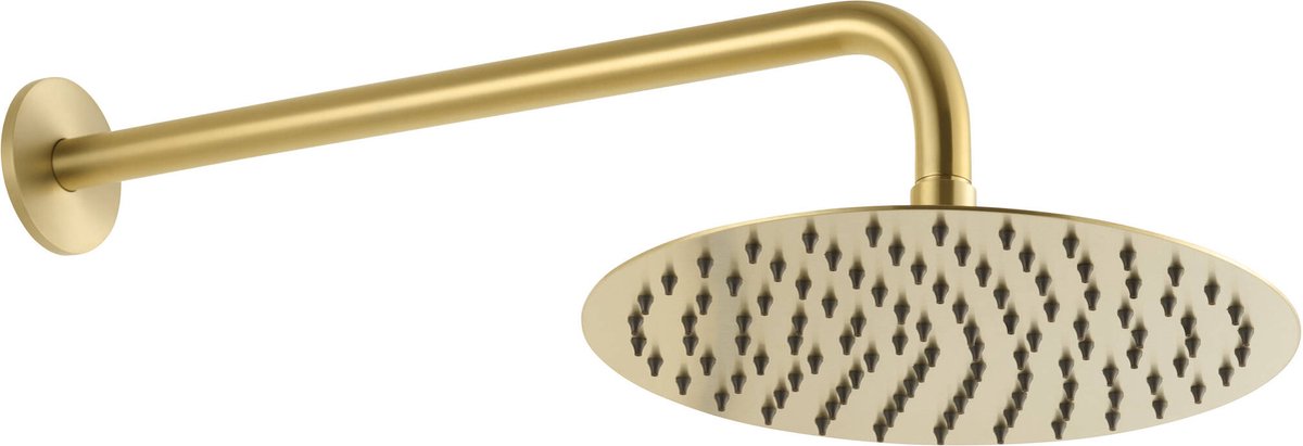 Qisani Flow hoofddouche 25cm met wanddouchearm Gold / Goud