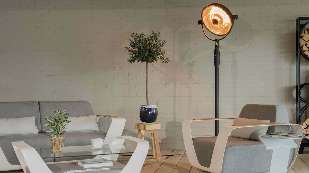 Sunred Retro Bright 2100 W - Chauffage de terrasse sur pied - Noir