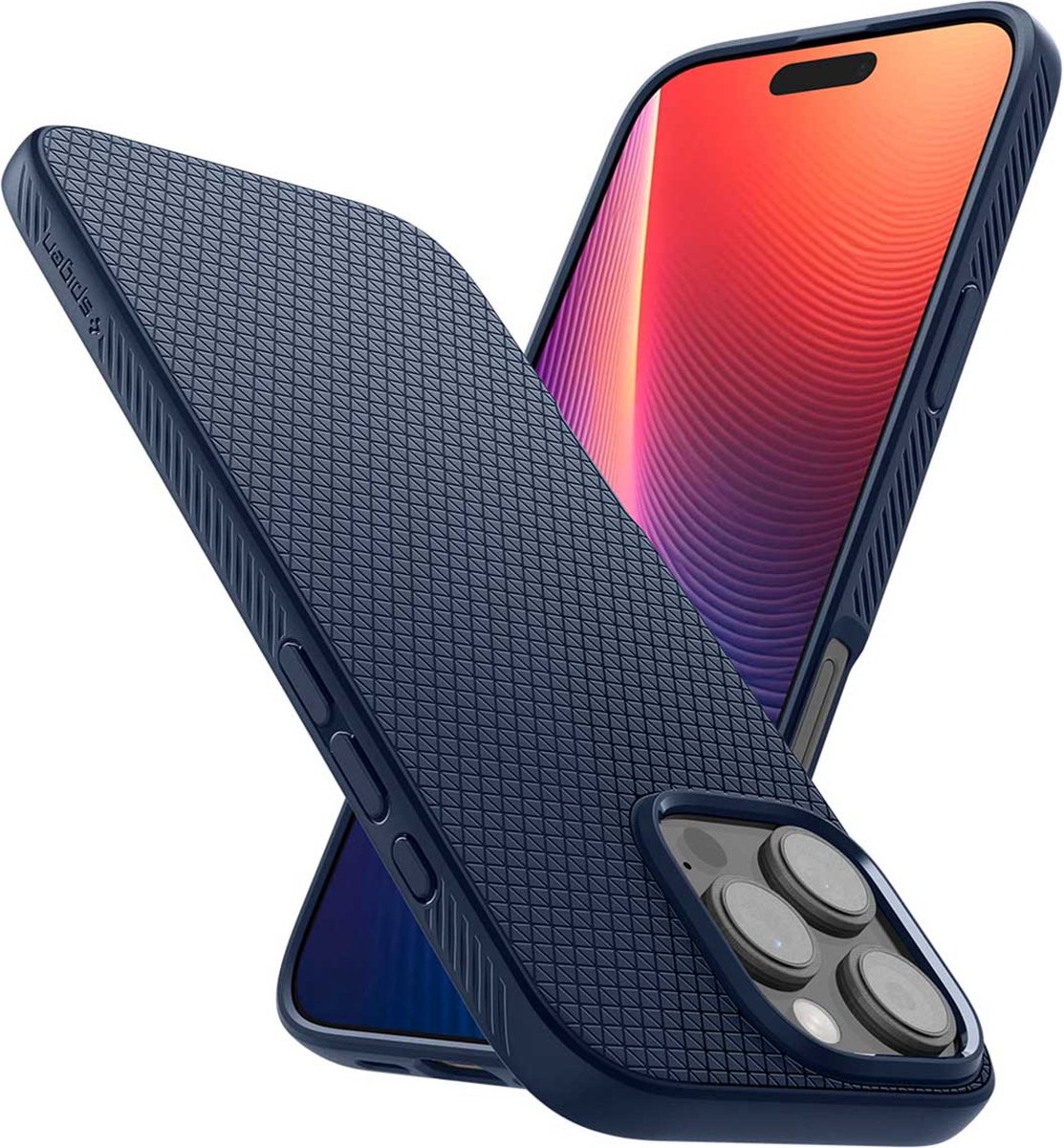 Spigen Liquid Air TPU Hoesje iPhone 16 Pro Max Blauw, Flexibel, Dun, Schokabsorberend, Matte Afwerking, Verhoogde Randen - Afbeelding 3