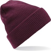 Beechfield Wintermuts - bordeaux rood - Beanie muts - volwassenen - one size - polyacryl - gebreid