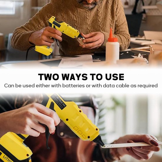 Draadloos warmlijmpistool voor Dewalt 20 V, 100 W dubbel