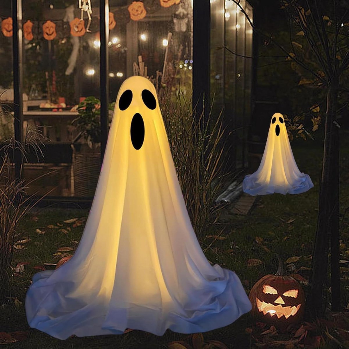 Halloween/horror thema hang decoratie Geest/spook - met LED licht en geluid - griezel pop - 100 cm bestellen voor € 33.99 bij het