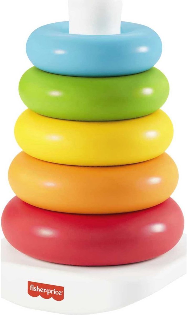Kleurenringpiramide voor Baby's - Klassiek Stapel Speelgoed van Plantaardige Materialen