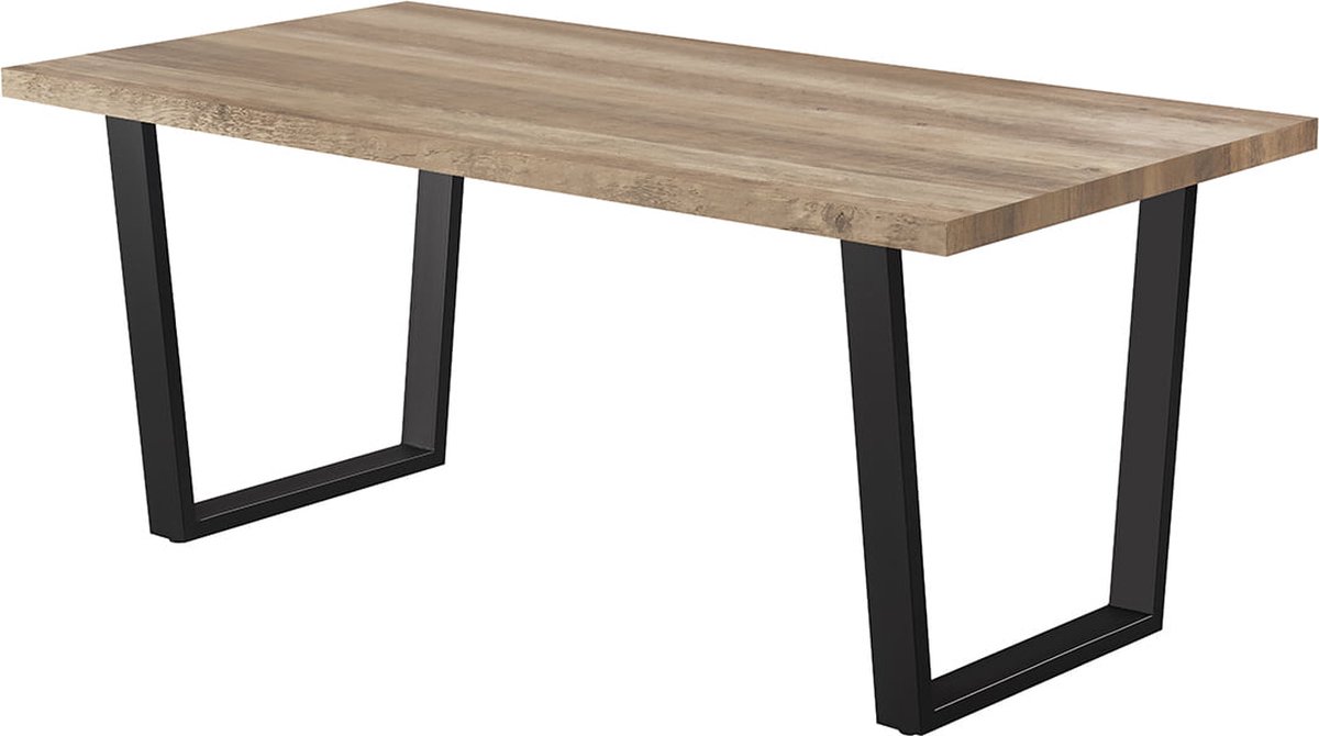 Eetkamertafel Kian Mango - MDF - Metaal - Rechthoek - 180x90 - Hoogte 75 cm