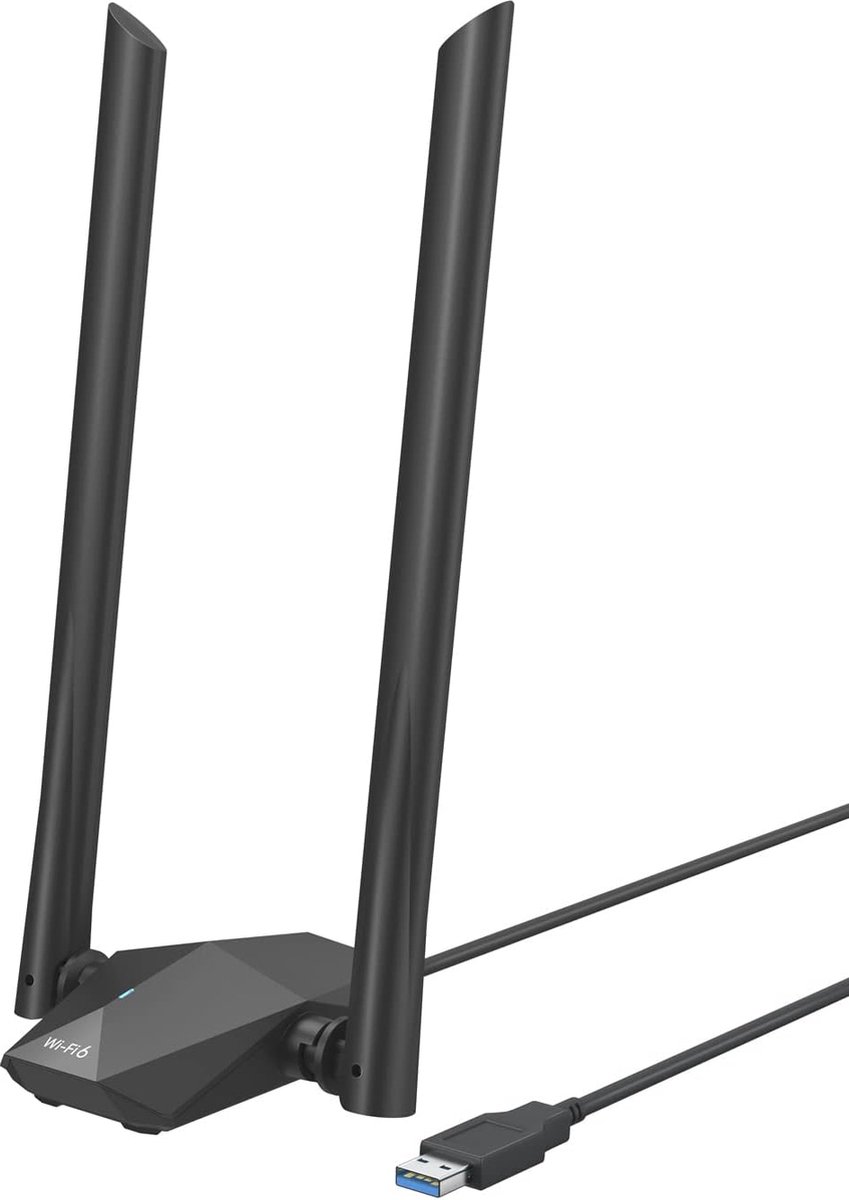 USB WiFi 6 Adapter AX1800 - Draadloze Netwerkadapter voor PC en Laptop met Lange Bereik en Hoge Snelheid 1201Mbps/574Mbps
